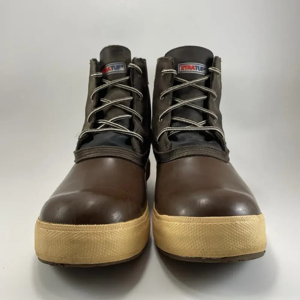 Xtratuf Legacy Lace Boots Mens Size 10 Leather Upper Waterproof Rubber Lower